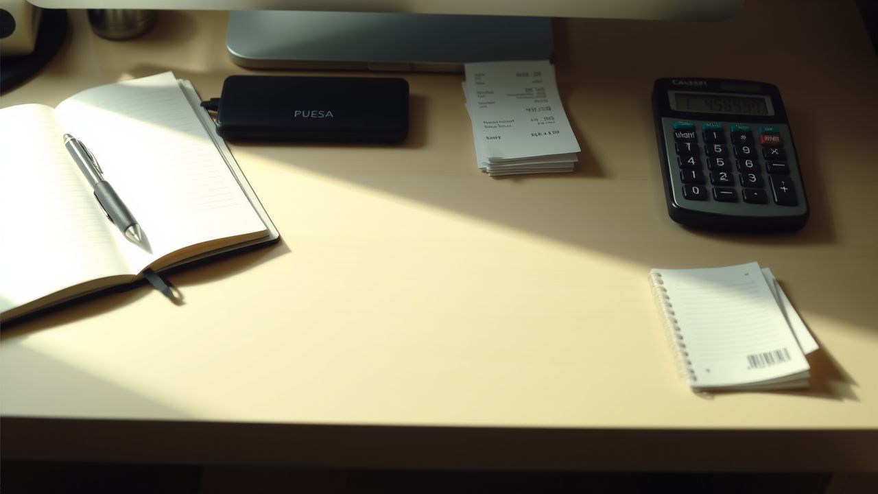 Een opgeruimd bureau met benodigdheden voor werk.