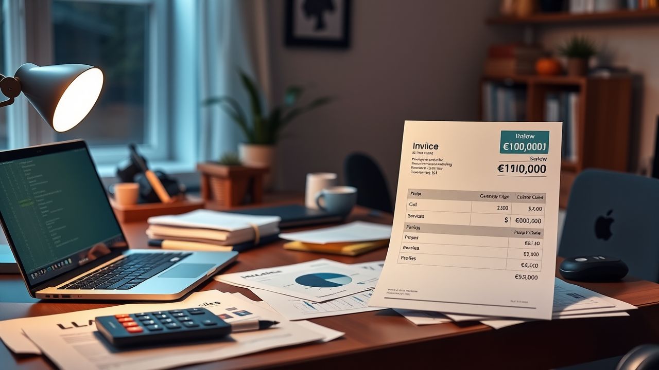 Een factuur voor diensten aan een bedrijfsklant buiten de EU.