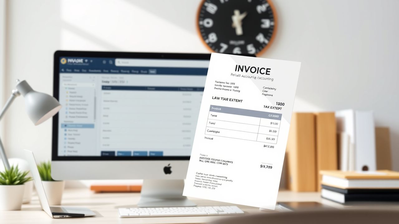 Een belastingvrije factuur in een opgeruimde kantooromgeving.